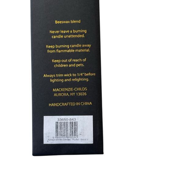 Brand New Mackenzie-Childs Check Pastel Dinner Candles Set of 2 - Picture 9 of 10